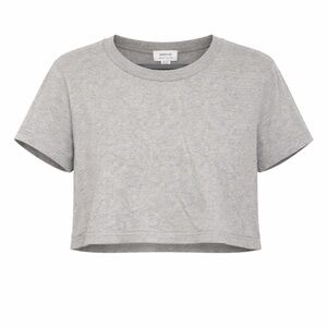 Seraphine Grey Knit Short Sleeve Cropped Maternity Postpartum Top
